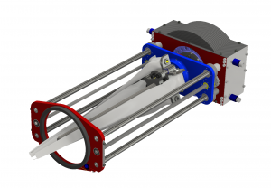 Extraction mechanism with folded propeller inside